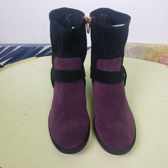 Lori Goldstein Women's Purple Black Color Block Heeled Boots Size 6M - Picture 11 of 11
